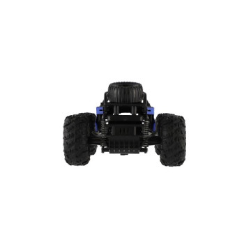 Auto RC buggy terénní modré 22cm plast 2,4GHz na baterie + dobíjecí pack v krabici 32x16x18cm