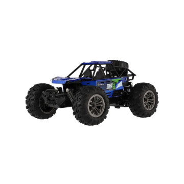 Auto RC buggy terénní modré 22cm plast 2,4GHz na baterie + dobíjecí pack v krabici 32x16x18cm