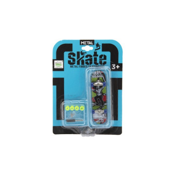 Skateboard prstový šroubovací plast 9cm s doplňky mix barev na kartě 12,5x17x3cm