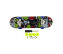 Skateboard prstový šroubovací plast 9cm s doplňky mix barev na kartě 12,5x17x3cm