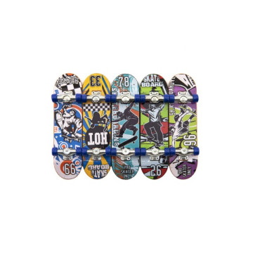 Skateboard prstový šroubovací plast 9cm s doplňky mix barev na kartě 12,5x17x3cm