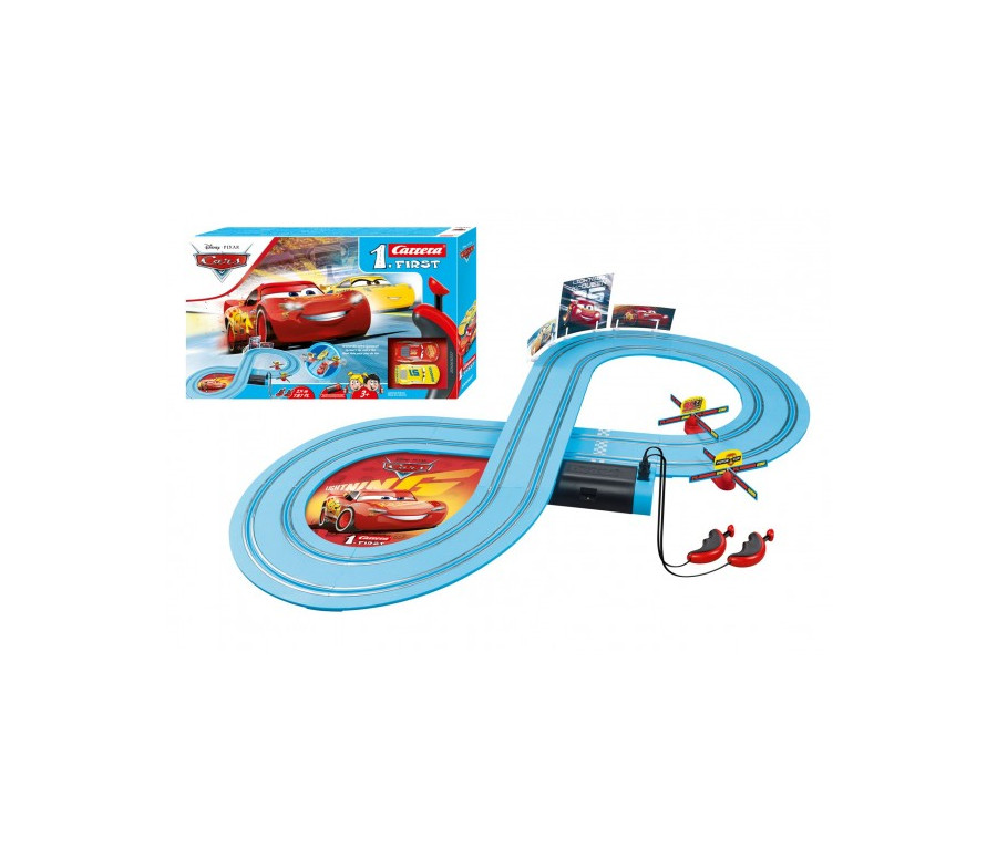 Autodráha Carrera First Auta/Cars 2,4m plast + 2 auta na baterie v krabici 50x30x8cm