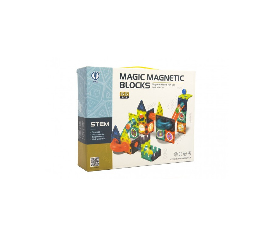 Magnetická stavebnice plast 66ks v krabici 31x25x8cm