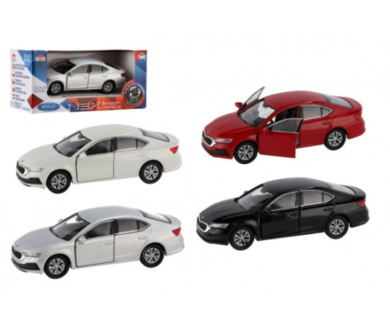 Auto Welly Škoda Octavia kov/plast 11cm 1:34 na volný chod ass v krabičce 15x7x7cm