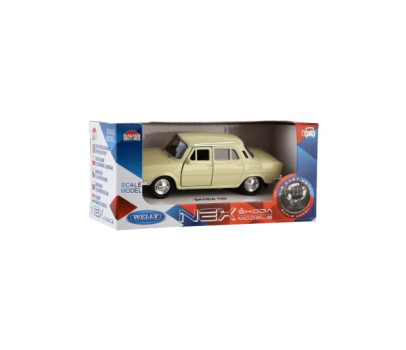 Auto Welly Škoda 100 kov/plast 11cm 1:34 na volný chod 4 barvy v krabičce 15x7x7cm