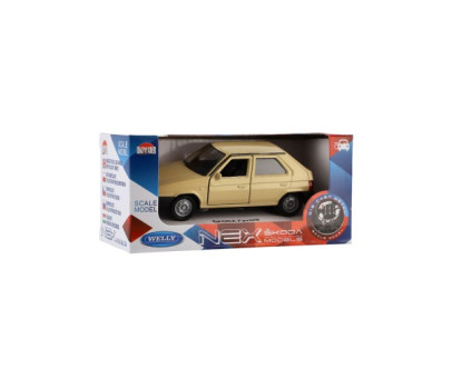 Auto Welly Škoda Favorit kov/plast 11cm 1:34 na volný chod 4 barvy v krabičce 15x7x7cm