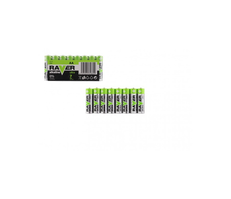 Baterie RAVER LR6/AA 1,5 V alkaline ultra 8ks ve fólii