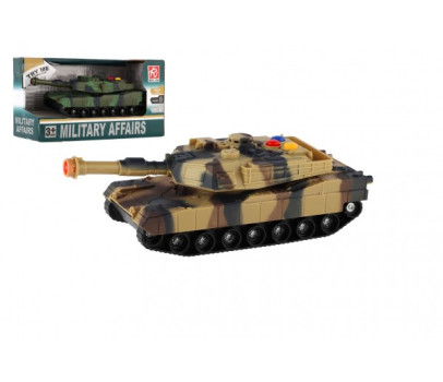 Tank plast 17cm na setrvačník na baterie se světlem se zvukem 2 barvy v krabici 20x11x9cm