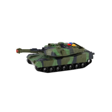 Tank plast 17cm na setrvačník na baterie se světlem se zvukem 2 barvy v krabici 20x11x9cm