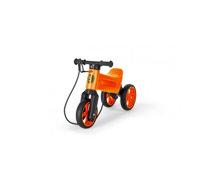 Odrážedlo FUNNY WHEELS Rider SuperSport oranž. 2v1+popruh, výš. sedla 28/30cm nos. 25kg 18m+ v sáčku