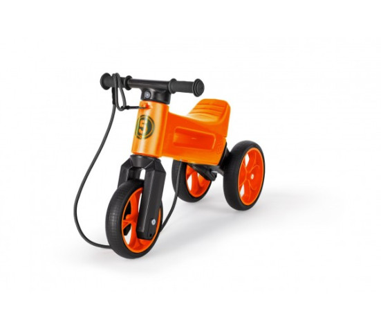 Odrážedlo FUNNY WHEELS Rider SuperSport oranž. 2v1+popruh, výš. sedla 28/30cm nos. 25kg 18m+ v sáčku