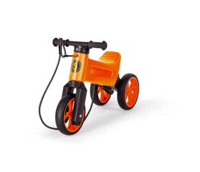 Odrážedlo FUNNY WHEELS Rider SuperSport oranž. 2v1+popruh, výš. sedla 28/30cm nos. 25kg 18m+ v sáčku