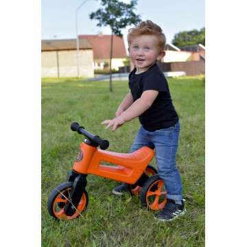 Odrážedlo FUNNY WHEELS Rider SuperSport oranž. 2v1+popruh, výš. sedla 28/30cm nos. 25kg 18m+ v sáčku