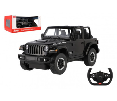 Auto RC Jeep Wrangler Rubicon RASTAR černý plast 29cm 2,4GHz na dálk. ovl. na bat. v krab. 44x19cm