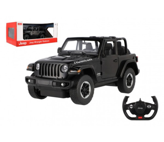 Auto RC Jeep Wrangler Rubicon RASTAR černý plast 29cm 2,4GHz na dálk. ovl. na bat. v krab. 44x19cm