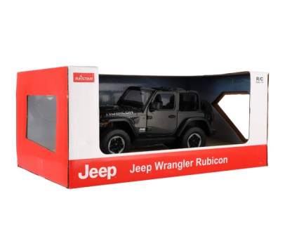 Auto RC Jeep Wrangler Rubicon RASTAR černý plast 29cm 2,4GHz na dálk. ovl. na bat. v krab. 44x19cm