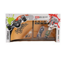 Skateboard prstový šroubovací 2ks plast 10cm s rampou s doplňky 2 barvy v krabičce 35x9x18cm