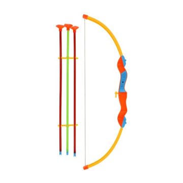 Luk 52cm +3 šípy s přísavkami plast v krabici 21x54x4cm