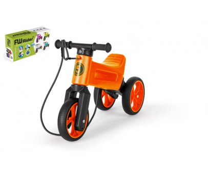 Odrážedlo FUNNY WHEELS Rider SuperSport oranž. 2v1+popruh, výš. sedla 28/30cm nos. 25kg 18m+ v krabi