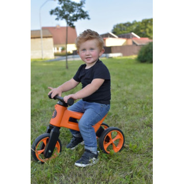 Odrážedlo FUNNY WHEELS Rider SuperSport oranž. 2v1+popruh, výš. sedla 28/30cm nos. 25kg 18m+ v krabi