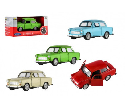 Auto Welly Trabant 601 Klasic kov/plast 11cm 1:34-39 na volný chod 4 barvy v krabičce 15x7x7cm