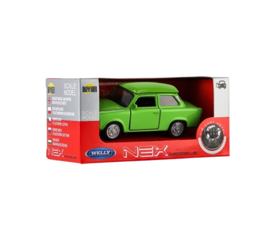 Auto Welly Trabant 601 Klasic kov/plast 11cm 1:34-39 na volný chod 4 barvy v krabičce 15x7x7cm