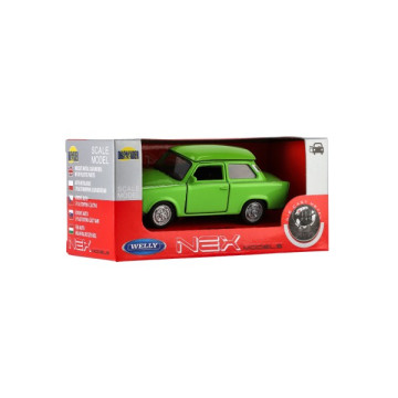 Auto Welly Trabant 601 Klasic kov/plast 11cm 1:34-39 na volný chod 4 barvy v krabičce 15x7x7cm