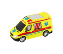 Auto RC ambulance plast 20cm na dálkové ovládání 27MHz na baterie se světlem v krabici 28x13x11cm