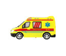 Auto RC ambulance plast 20cm na dálkové ovládání 27MHz na baterie se světlem v krabici 28x13x11cm