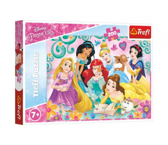 Puzzle Šťastný svět princezen/Disney Princess 200 dílků 48x34cm v krabici 33x23x4cm