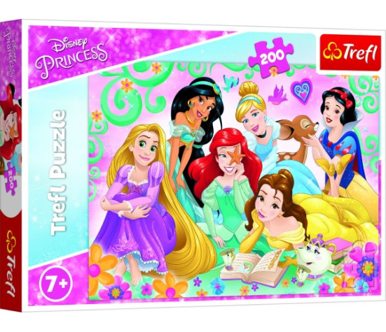 Puzzle Šťastný svět princezen/Disney Princess 200 dílků 48x34cm v krabici 33x23x4cm