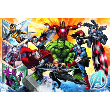 Puzzle Síla Avengers/Disney Marvel The Avengers 100 dílků 41x27,5cm v krabici 29x19x4cm