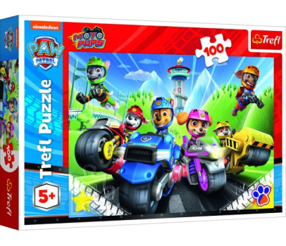 Puzzle Tlapková patrola na motorkách/Paw patrol 100 dílků 41x27,5cm v krabici 29x19x4cm