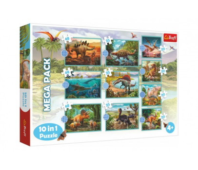 Puzzle 10v1 Seznamte se se všemi dinosaury v krabici 40x27x6cm