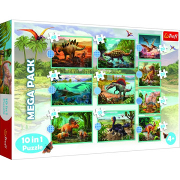 Puzzle 10v1 Seznamte se se všemi dinosaury v krabici 40x27x6cm