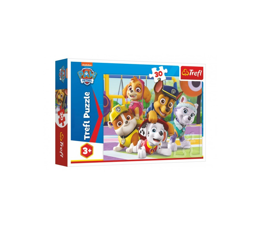 Puzzle Tlapková patrola vždy včas/Paw Patrol 27x20cm 30 dílků v krabičce 21x14x4cm