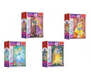 Minipuzzle Krásné princezny/Disney Princess 54dílků 4 druhy v krabičce 6x9x4cm 40ks v boxu