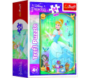 Minipuzzle Krásné princezny/Disney Princess 54dílků 4 druhy v krabičce 6x9x4cm 40ks v boxu