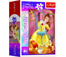 Minipuzzle Krásné princezny/Disney Princess 54dílků 4 druhy v krabičce 6x9x4cm 40ks v boxu