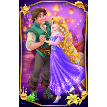 Minipuzzle Krásné princezny/Disney Princess 54dílků 4 druhy v krabičce 6x9x4cm 40ks v boxu