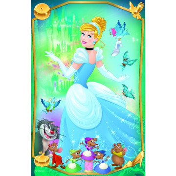 Minipuzzle Krásné princezny/Disney Princess 54dílků 4 druhy v krabičce 6x9x4cm 40ks v boxu