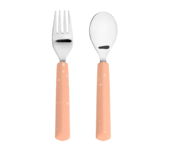 Cutlery with Silicone Handle 2pcs apricot