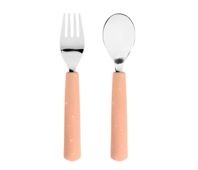 Cutlery with Silicone Handle 2pcs apricot