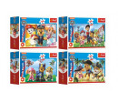 Minipuzzle 54 dílků Paw Patrol/Tlapková Patrola 4 druhy v krabičce 9x6x3cm 40ks v boxu