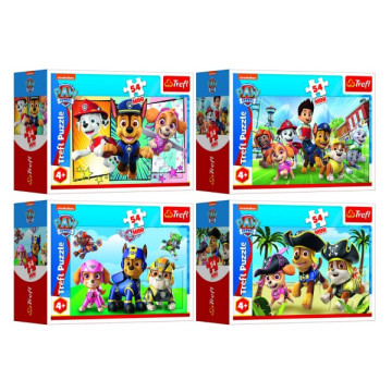 Minipuzzle 54 dílků Paw Patrol/Tlapková Patrola 4 druhy v krabičce 9x6x3cm 40ks v boxu