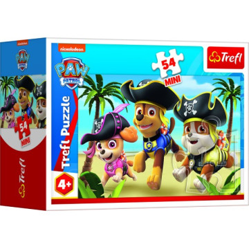 Minipuzzle 54 dílků Paw Patrol/Tlapková Patrola 4 druhy v krabičce 9x6x3cm 40ks v boxu