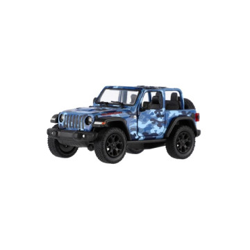 Auto Kinsmart Jeep Wrangler Camo Edition kov/plast 13cm 3 barvy na zpětné natažení 12ks v boxu