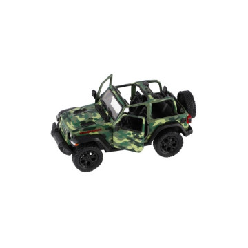 Auto Kinsmart Jeep Wrangler Camo Edition kov/plast 13cm 3 barvy na zpětné natažení 12ks v boxu