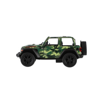 Auto Kinsmart Jeep Wrangler Camo Edition kov/plast 13cm 3 barvy na zpětné natažení 12ks v boxu