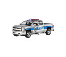 Auto Kinsmart Chevrolet 2014 Silverado Policie/Hasič kov/plast 13cm na zpětné nat. 2 barvy 12ks box